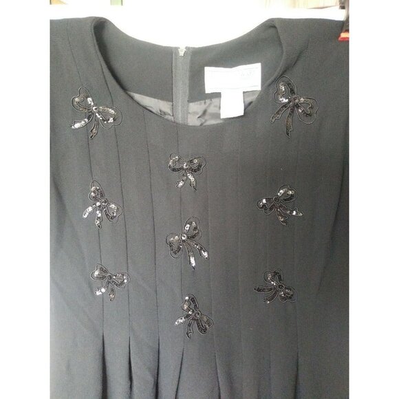 90s VTG DRESS BLACK SEQUIN Halloween Costume Sz 10P JESSICA HOWARD Modest Pretty - Picture 3 of 9